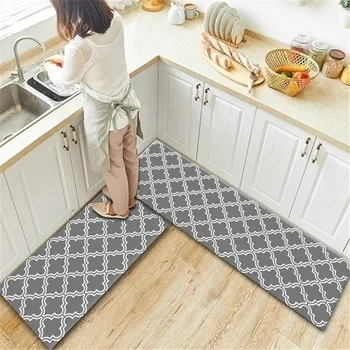 

2020 Long Kitchen Mat Microfiber Trellis Carpet Non-Slip Floor Mat Absorbent Supplies Home Entrance Bathroom Carpet Doormat Home