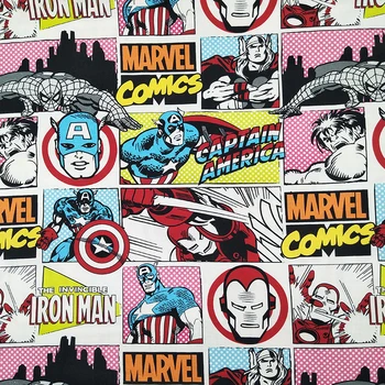 

Good Avenger Cotton Fabric Avengers Captain American Digital printing Children's Fabric Sewing Clothing DIY Boy's Shirt Clothing