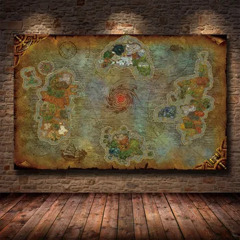 

World of Warcraft Game Map HD Print Canvas Painting Living Room Bedroom Decoration Painting Game Room Decoration