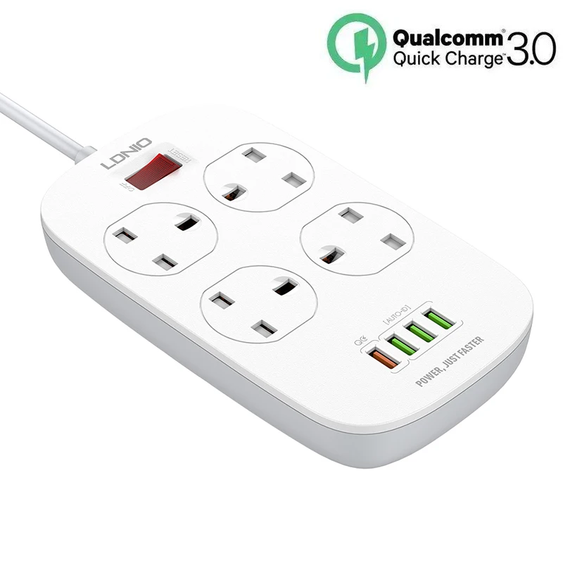 Удлинитель с USB-портом QC3.0 и 3 стандартными USB-портами | Электроника