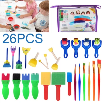 

26pcs Children Early Painting Sponge Paint Brushes Kids Drawing Tools For Children DIY Arts Crafts Great Gifts
