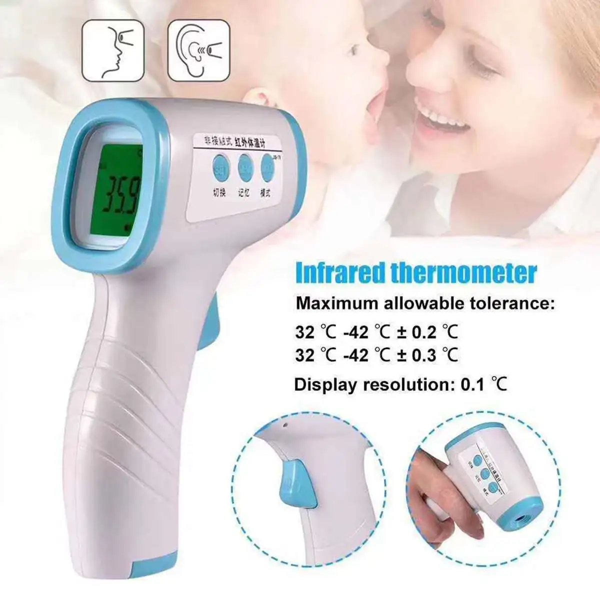 

New FT-888 Medical Infrared Thermometer Forehead Baby Portable Non-contact Handheld Body Thermometer Temperature Measure Health