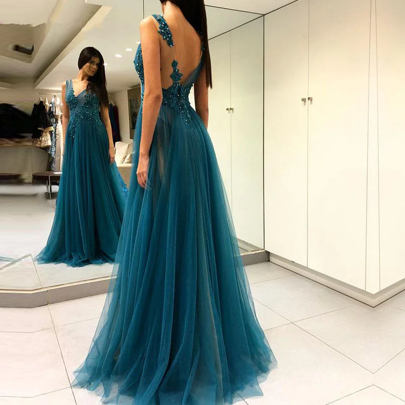 DZW754-New-vestidos-de-fiesta-de-noche-Sexy-Beaded-Lace-Tulle-Prom-Dress-Formal-Gowns-Long (1)