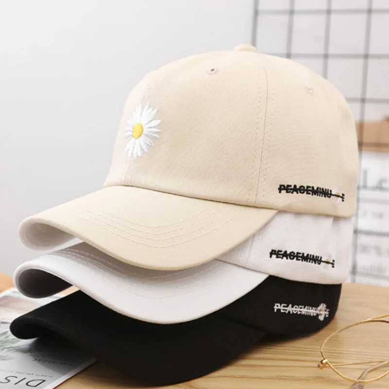 KPOP G-Dragon Small Daisy Baseball Cap Embroidery Peaceminusone Sunscreen Hat Kwon Ji Yong JH4 | Аксессуары для одежды