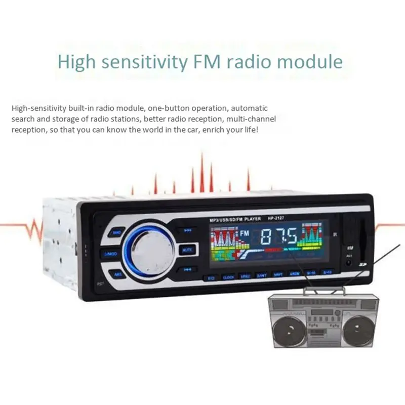 24 в автомобильный стерео fm-радио Mp3 аудио плеер Поддержка Bluetooth телефон с Usb/Sd Mmc порт Автомобильная электроника в тире 1 Din
