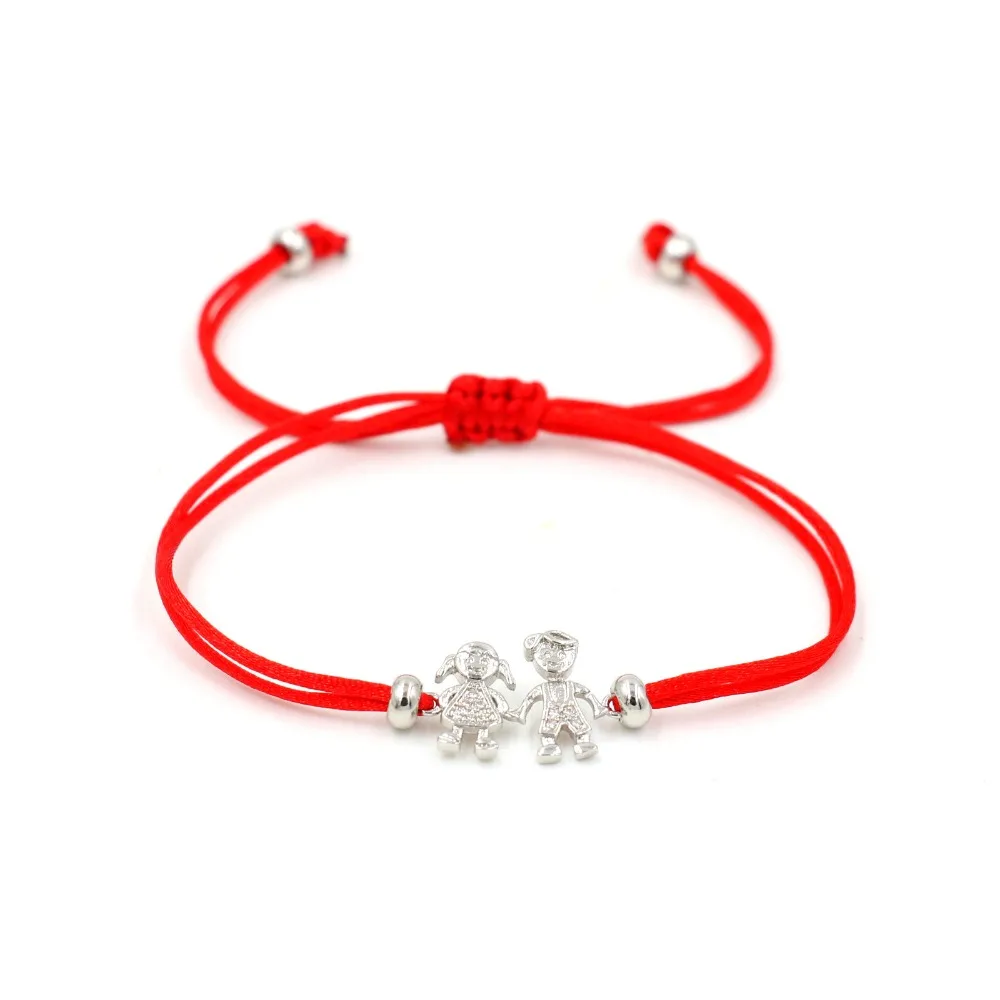 CZ Zircon Boys and Girls Charm Bracelet for Lovers Women Adjustable Lucky Red String Bracelets Valentine's Day Jewelry | Украшения и