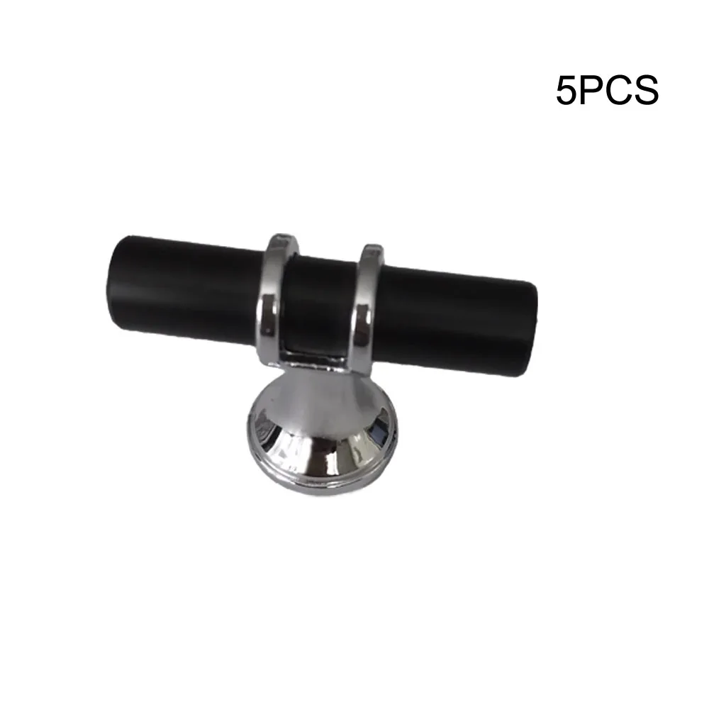 

5pcs Zinc Alloy Black Chrome Door Drawer Furniture Fashion Kitchen Cabinet Solid Aluminum Handle