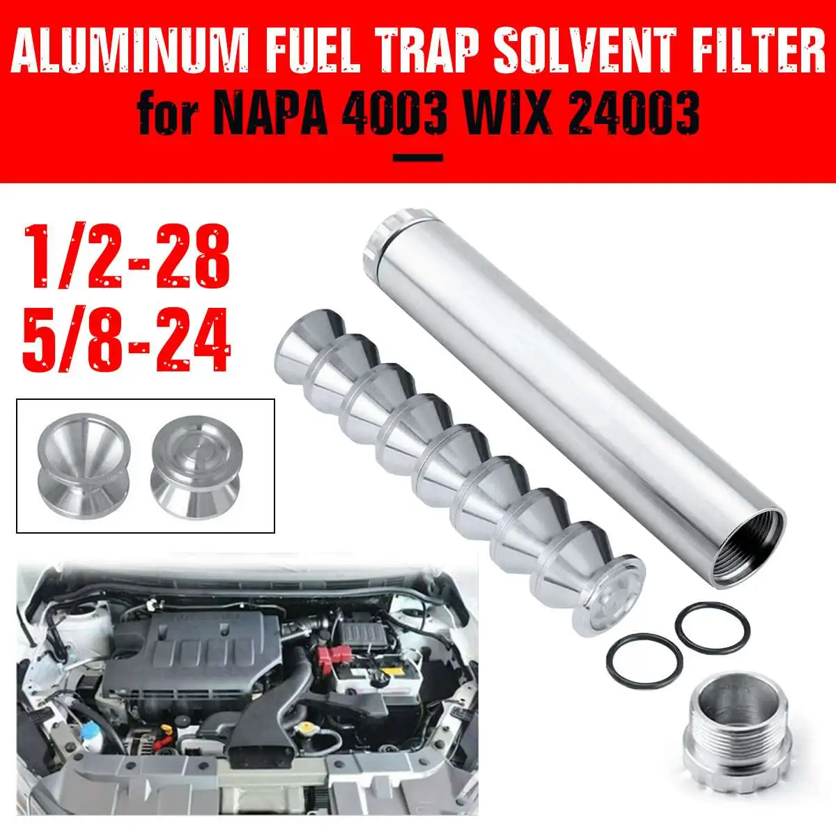 

1/2-28 5/8-24 Fuel Filters Fuel Trap Solvent Filter D Cell Storage Cup For NAPA 4003 WIX 24003 L 9'' Automobiles Filters Parts