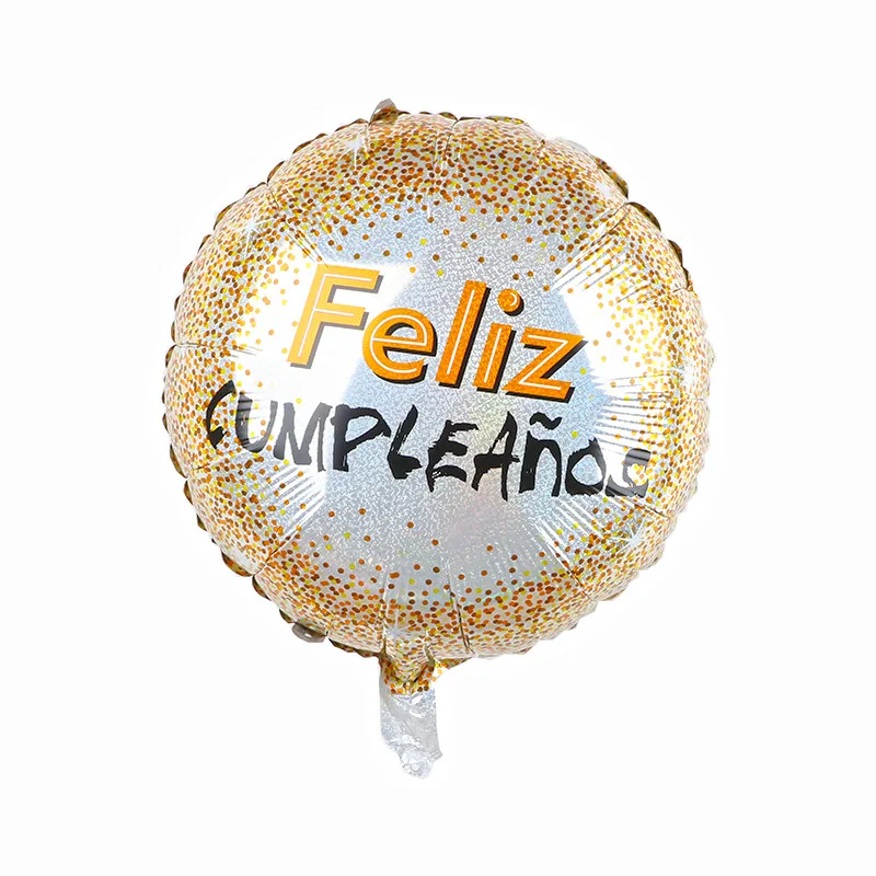 10 шт 18 Inch круглый Форма испанский Feliz cumpleaños С Днем Рождения украшения из материала майлар Фольга воздушные шары с гелием вечерние поставки-5