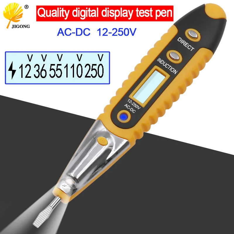 

Digital Test Pencil Multifunction AC DC 12-250V Tester Electrical Test Pencil Detector Voltage Detector Test Pen