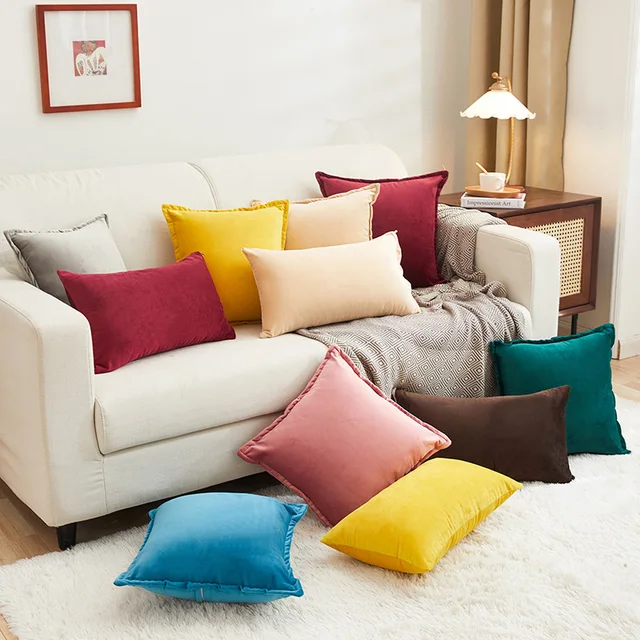 Holland Velvet Cushion Cover Bed Pillow Case For Sofa Car Housse De Coussin 45*45/50*50 Decorative Pillows  Nordic Home Decor 5