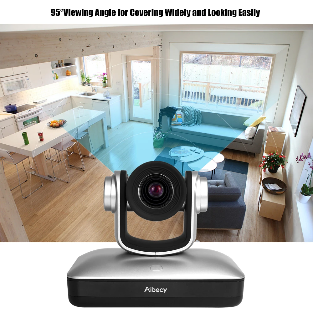 Aibecy Conference Camera Full HD Video Conference Cam 1080P 3X Optical Zoom 95 Degree Wide Viewing 2.0 USB Web Cable camera