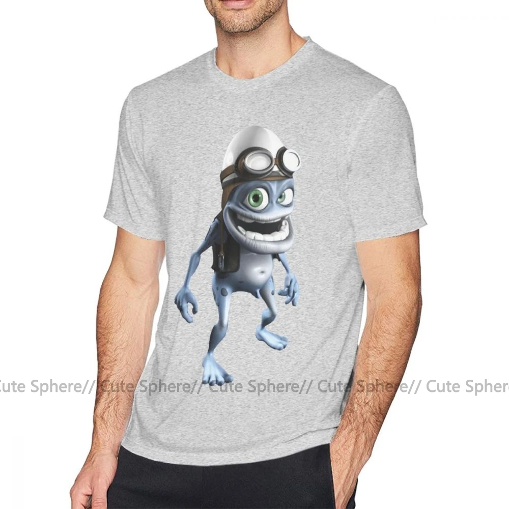 Футболка Crazy Frog, футболка Crazy Frog, модная футболка с принтом, футболка с коротким рукавом, потрясающая Хлопковая мужская футболка 4xl - Цвет: Gray