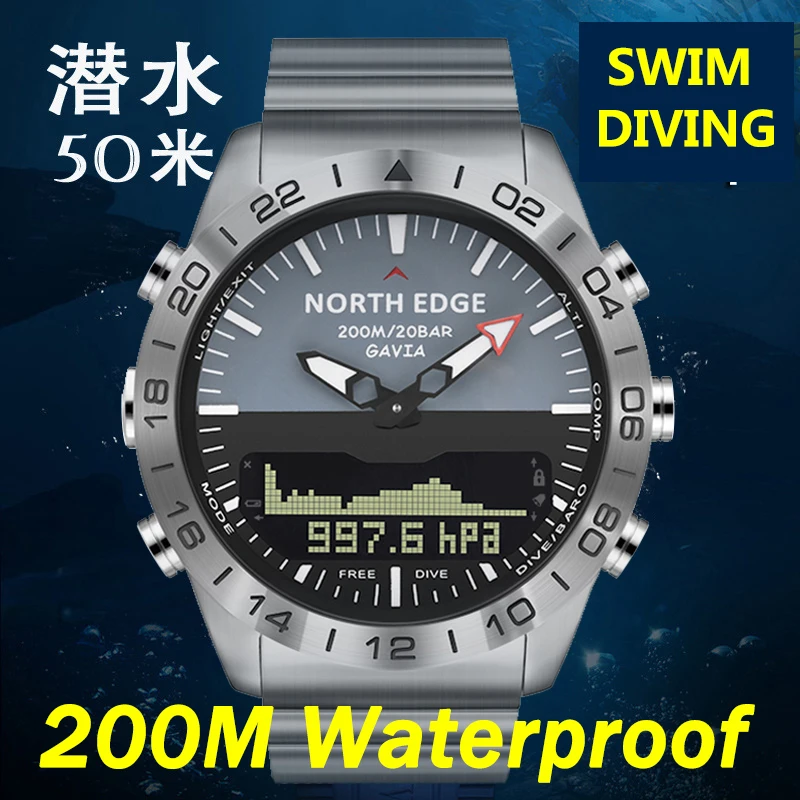 Часы Diver Мужские военные спортивные для дайвинга аналоговые цифровые 2020