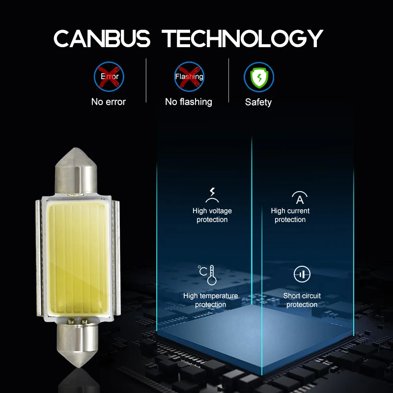 CNSUNNY светильник 10 шт C10W C5W Canbus LED гирлянда из початков 31 36 39 41 мм 12 в белые лампы