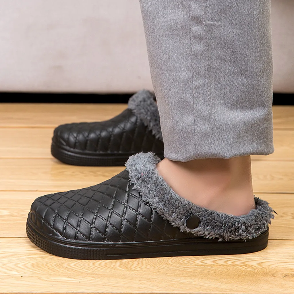 Home Shoes Men Slippers Home Slippers Couple Large Size Casual Home Plus Velvet Warm Shoes Comfortable Cotton Slippers Chinelo