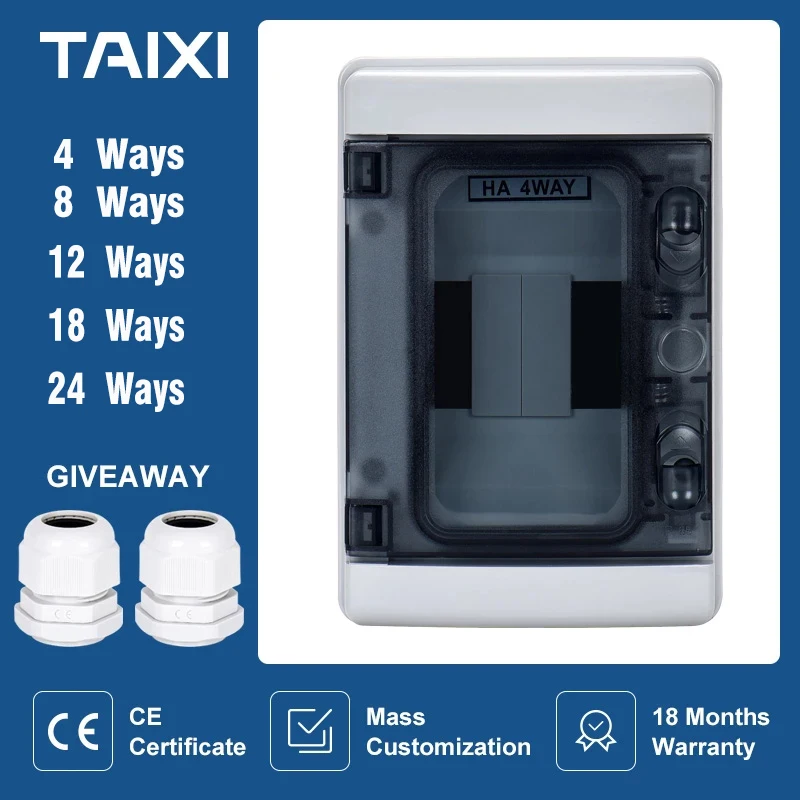 Série Ha-caixa de Distribuição Elétrica Impermeável Caixa de Junção Disjuntor Instalação do Interruptor 12 15 18 24 Maneiras Ip65