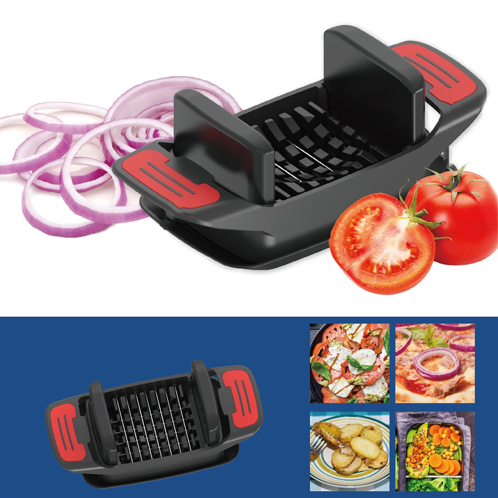 Kitchen Multifunctional Convenient Practical Durable Safety Tomato Onion Cutter Vegetable Slicer Dicer Food Chopper