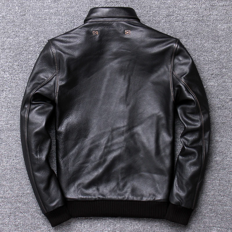 Free shipping.Brand A2 style leather coat,plus size mens 100 