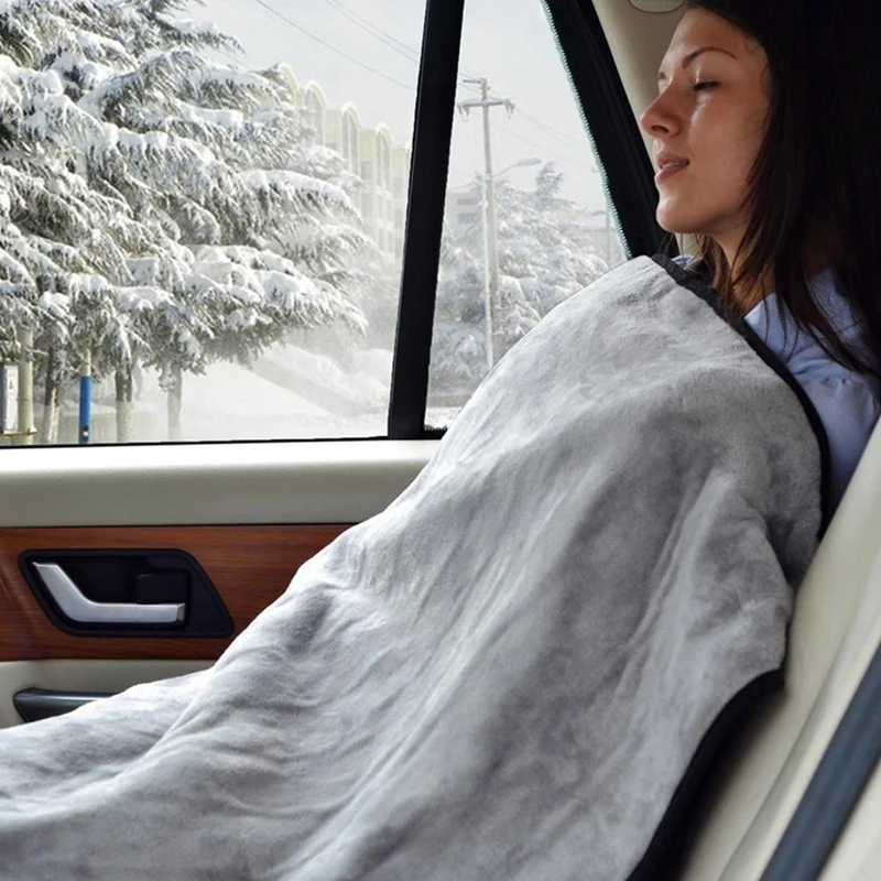 Автомобильное одеяло с подогревом, электрическое одеяло с подогревом, одеяло для путешествий, 12 В, одеяло с подогревом