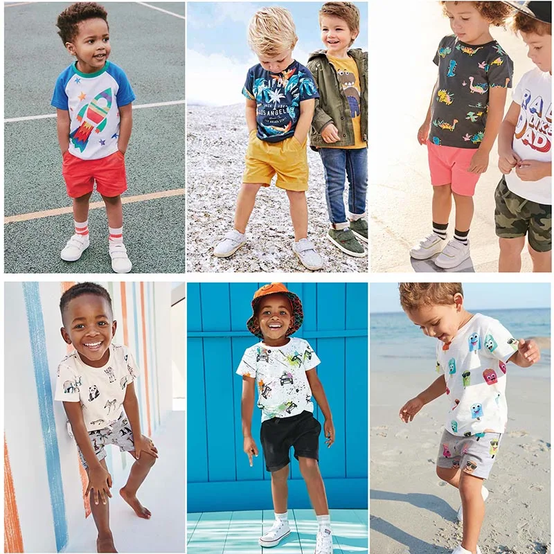 2T~7T Baby Boys Clothing Sets Quality 100% Cotton Toddler Kids Clothes Short Sleeve Baby Boy Clothes Sets Children Suits Outwear