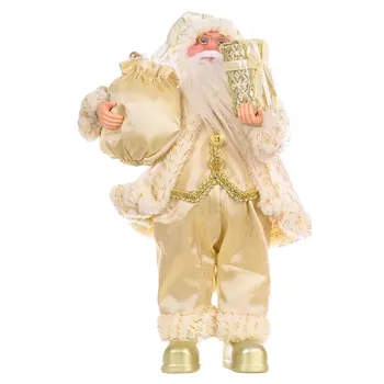 

1pc Christmas Celebration Decoration Plastic Standing Pose Santa Claus Doll Ornaments Home Micro Landscape Decor