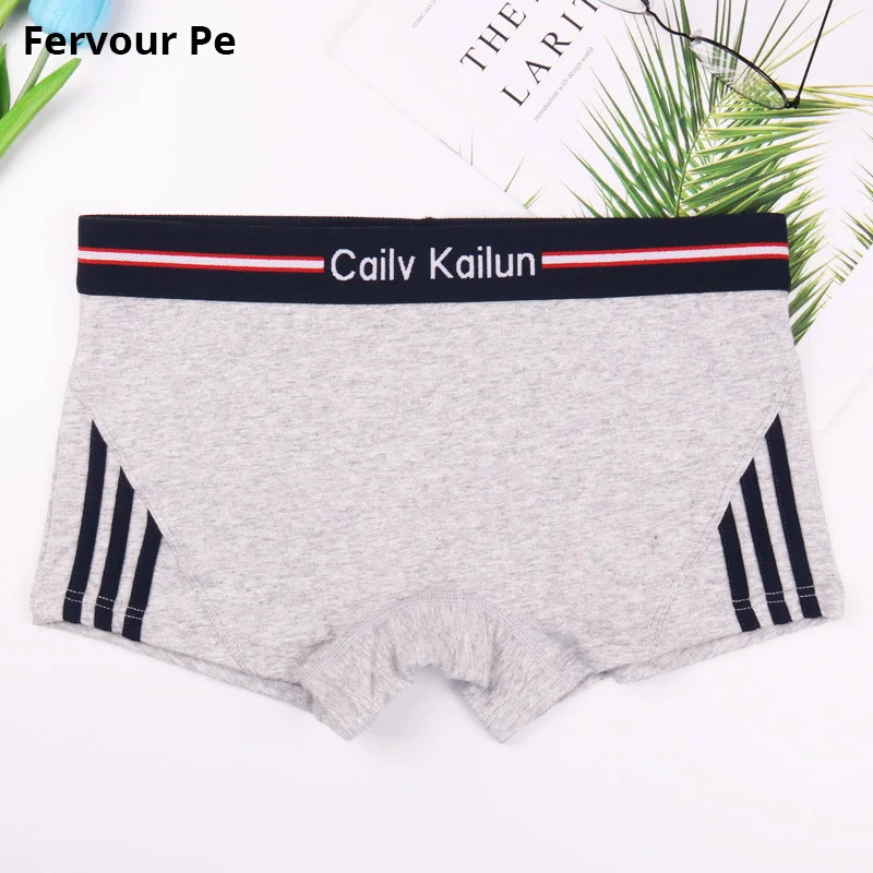 

Fervour pe woman Cotton Underwear Women Panties handsome neutral Boyshort Stripe broadside shorts A19041