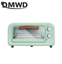 Dmwd mini forno elétrico do agregado familiar multifunções pizza bolo cozimento grill fogão 60 minutos temporizador torradeira de aço inoxidável 2 camadas