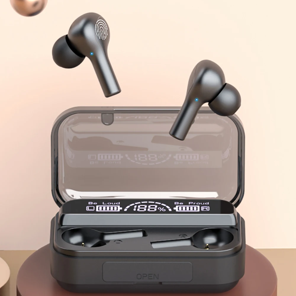 Наушники-вкладыши TWS с V5.0 Беспроводной наушники Bluetooth светодиодный Дисплей