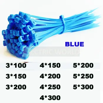 

Cable Ties Blue 500pcs Self-Locking Nylon Wire Cable Zip Ties 2.5x100 3.5x100 Organiser Fasten Cable