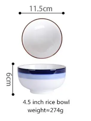 Теарелка керамическая подставка для кухни набор посуды посуда рисовый салат лапша миска для супа кухня - Цвет: 11.5cm Rice bowl