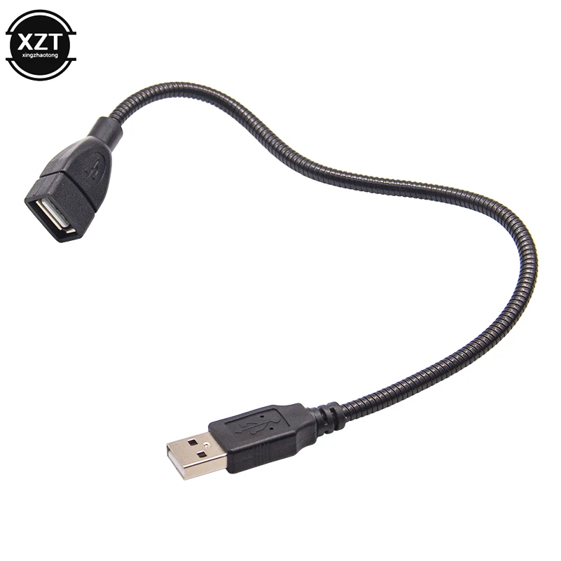 USB 남성-여성 연장 케이블 어댑터 케이블 유연한 금속 호스 4 구리 코어 USB 2.0 와이어