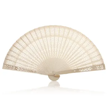 

Summer Vintage Folding Bamboo Wooden Carved Hand Fan Wedding Bridal Party