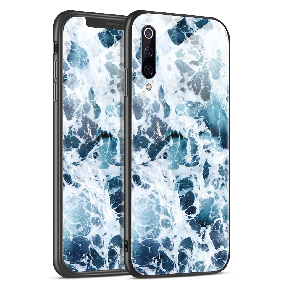 W189 Для Xiao mi 9/9 SE Модный чехол из закаленного стекла ТПУ для задней защиты Xiaomi mi 9se Роскошные противоударные мягкие чехлы для телефонов - Цвет: W189