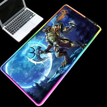 

ZSUXTC Five-color RGB gaming mouse pad cold light LED color lock USBLOL wolf anime home computer desk mat natural rubber