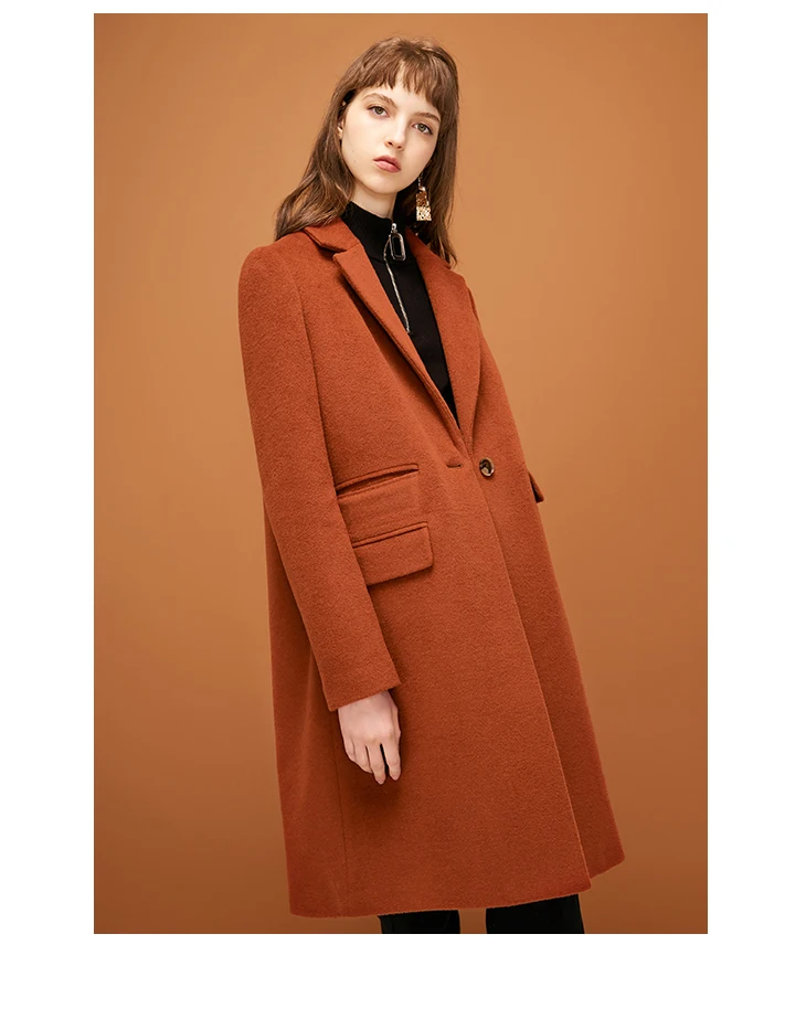 ONLY зимнее шерстяное длинное пальто с вышитыми буквами куртка одежда пальто женское| 11834S540