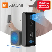 Xiaomi inteligente campainha 2 vídeo porteiro sem fio chamada de reconhecimento humanóide 1080p hd gravação para câmera olho mágico da porta casa