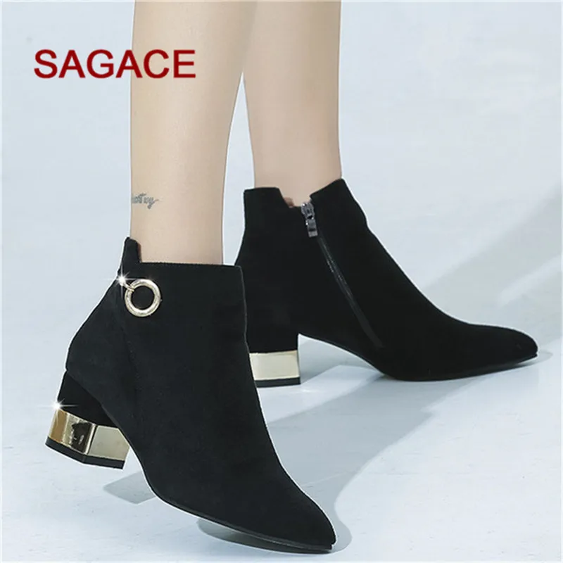 Женские Классические ботильоны в стиле ретро сохраняющие тепло с металлическим