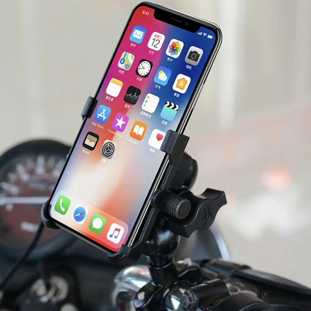 Водонепроницаемое металлическое Крепление для смартфона мотоцикла с QC 3,0 USB быстрое зарядное устройство для мотоцикла зеркальный держатель для руля
