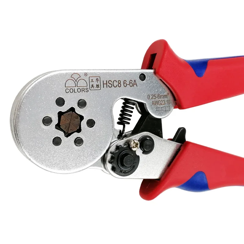 HSC8 크림핑 플라이어, 0.25-6 mm2, 23-10AWG, 1020 개, 700 개 튜브 박스 타입, 니들 타입 터미널 크림프, 미니 압력 와이어 도구