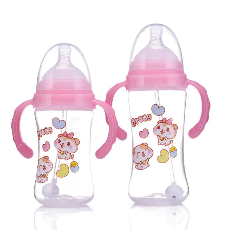 

Bombay Baby Elephant BABY'S Feeding Bottle Wide Aperture with Handle Straw Automatic Anti-Colic Baby Brand New Shatter-resistant
