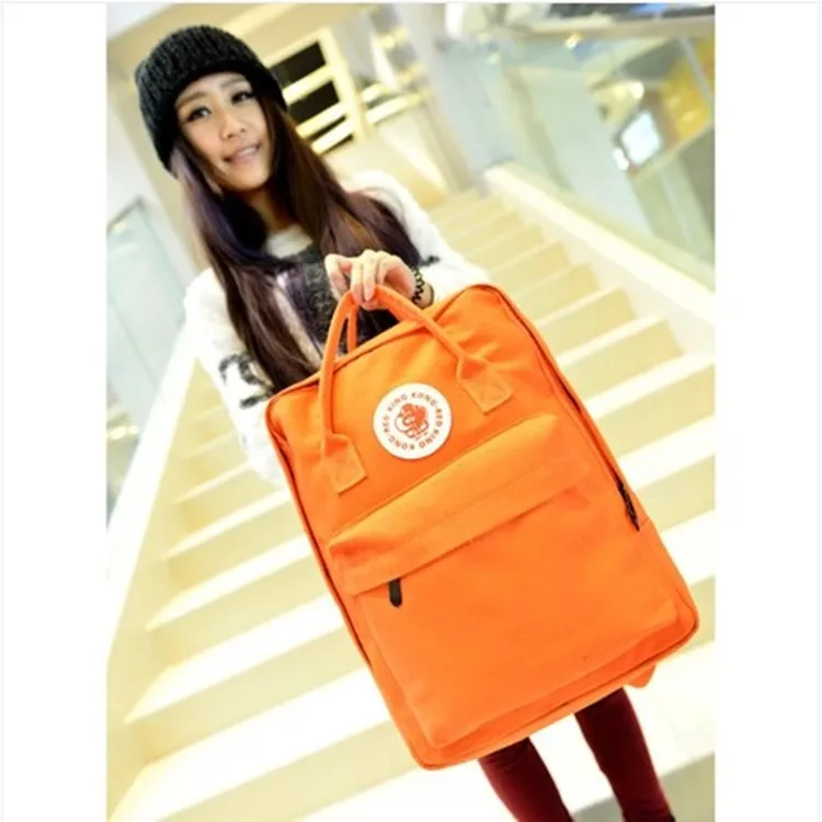 

2018 New Style Japanese Korean Style College Style Monkey Hipster Badge Applique Canvas Shoulder School Bag Handbag