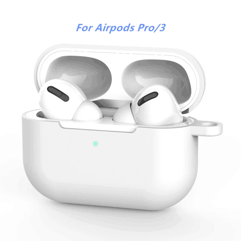 Коробка для наушников для Apple Airpods Pro, простой беспроводной Чехол для наушников с Bluetooth для Air Pods 3, модные однотонные коробки для наушников - Цвет: White