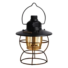 Flame Light Vintage Lantern USB Rechargeable Retro Lanterns Antique Metal Hanging Lantern Camping Light for Indoor Outdoor Usage