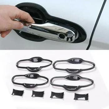 

8x Carbon Fiber Door Handle Bowl Protector Cover Trim Decoration Quality ABS Protection For Toyota Camry 2018-2020