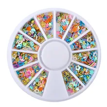 Украшения для ногтей Разноцветные блестки пятиконечная звезда сердце маникюр патч