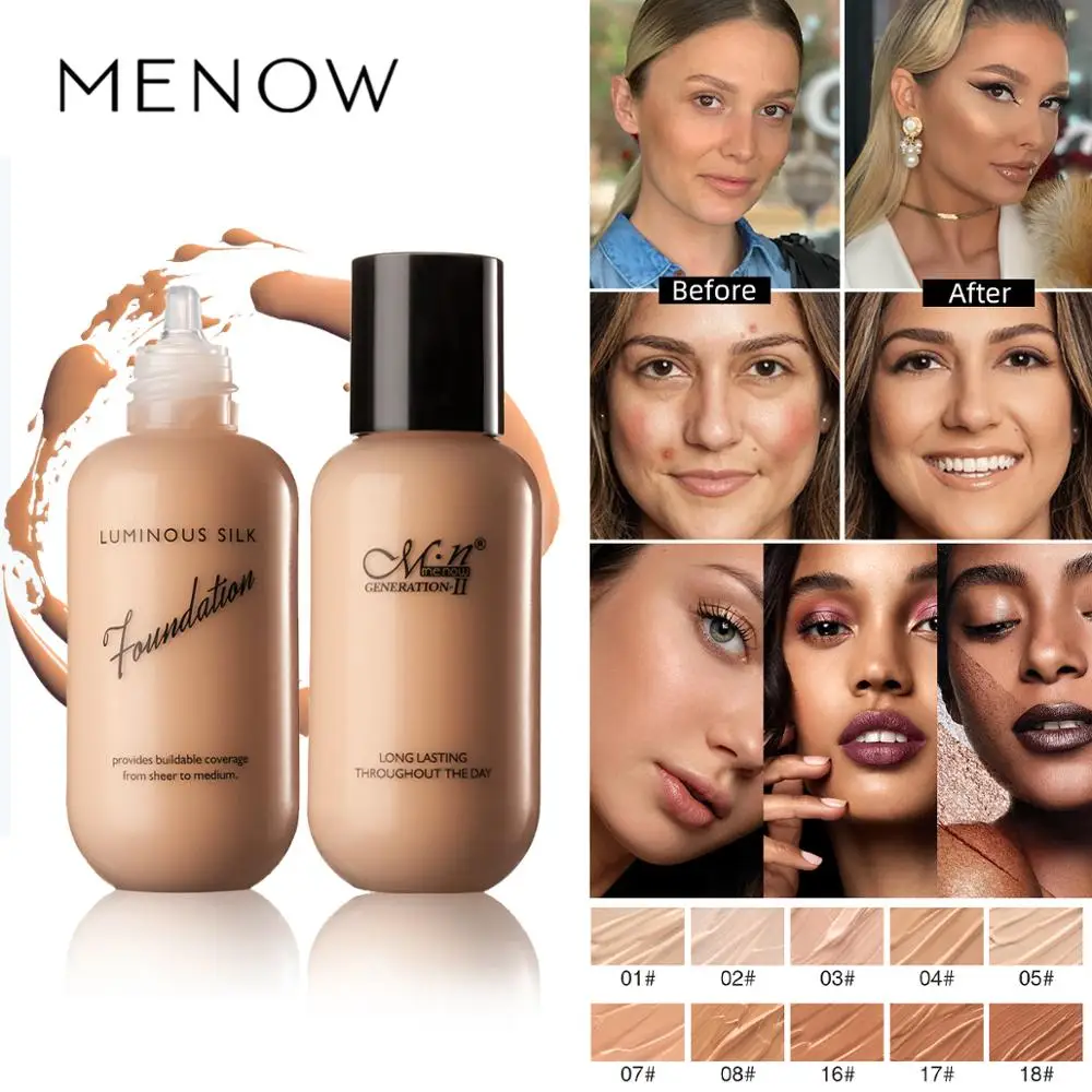 

MENOW Concealer Waterproof Liquid Foundation 10 color matte fog surface F625