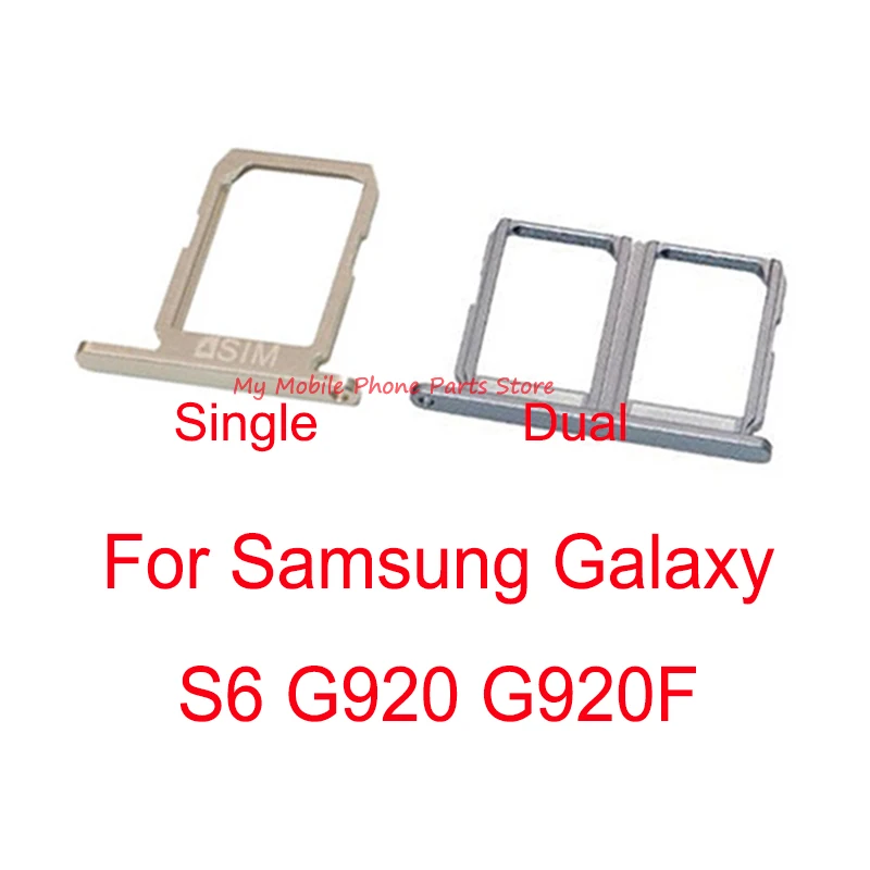 

Single / Dual Sim Card Chip Tray For Samsung S6 G920 G920F Cell Phone New SIM Tray Micro SD Card Slot Holder Adapter Spare Parts