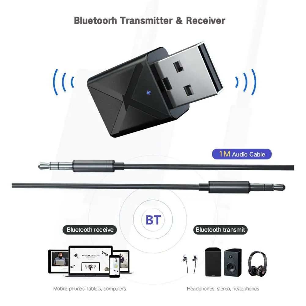 Bluetooth 5,0 аудио приемник Мини приемник 3,5 мм AUX Стерео Bluetooth передатчик адаптер для ТВ ПК беспроводной автомобильный адаптер