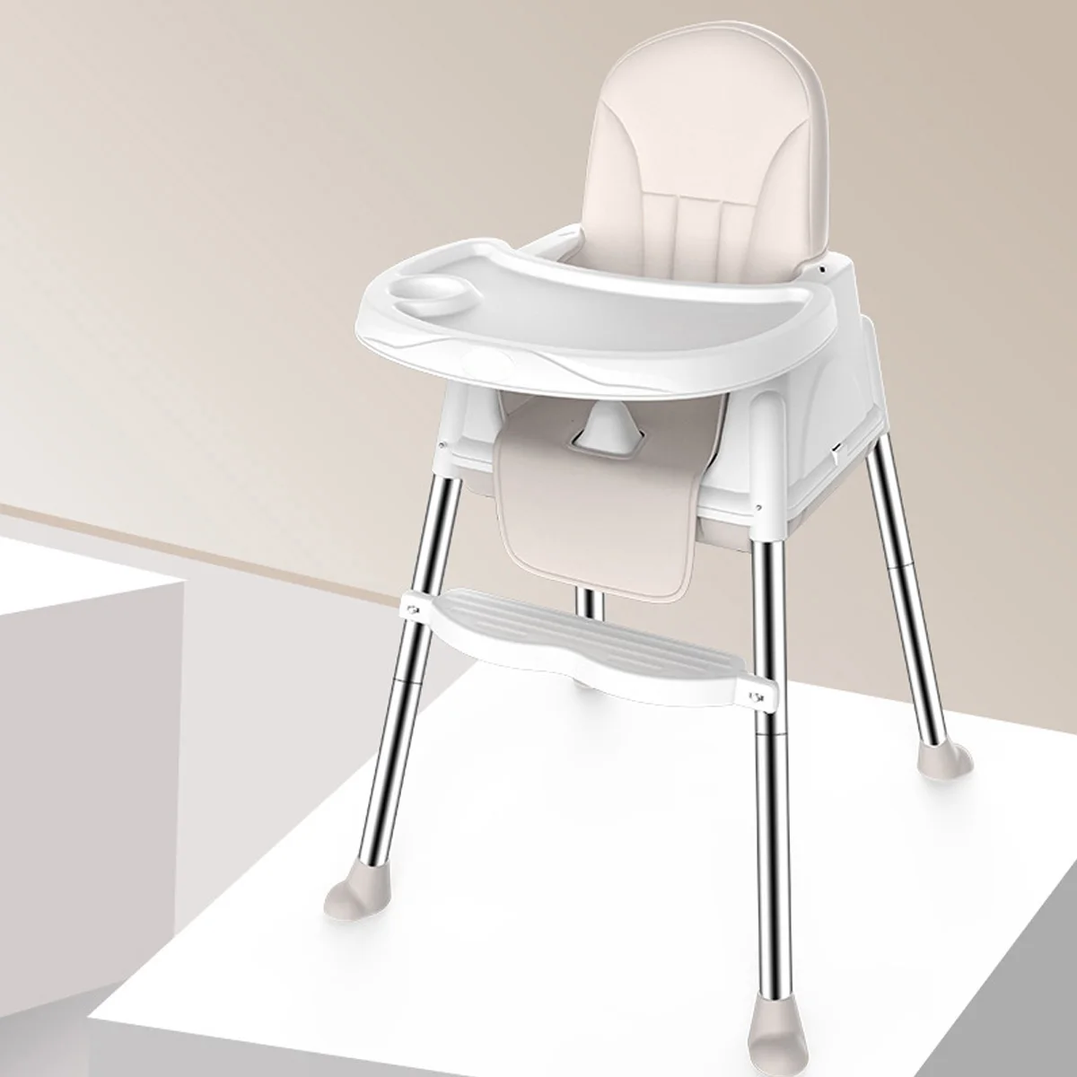6-36 месяцев Аутентичное портативное детское сиденье детский обеденный стол многофункциональные регулируемые складные стулья для детей - Цвет: Бежевый